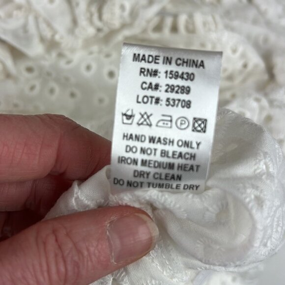 Elan Halter White Eyelet Tank Top - Picture 7 of 9